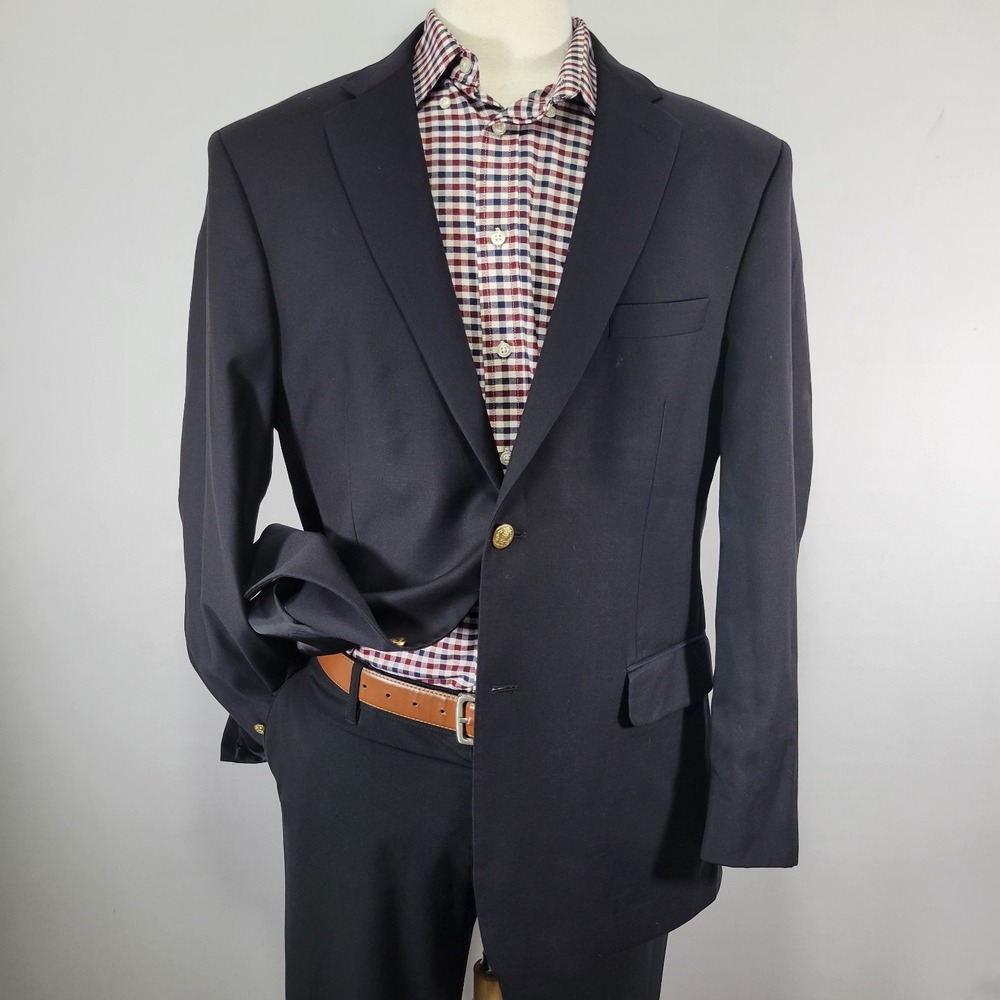 JOS A‎ BANK Signature Men's Sport Coat Blazer Two Button Navy Wool Size 43R